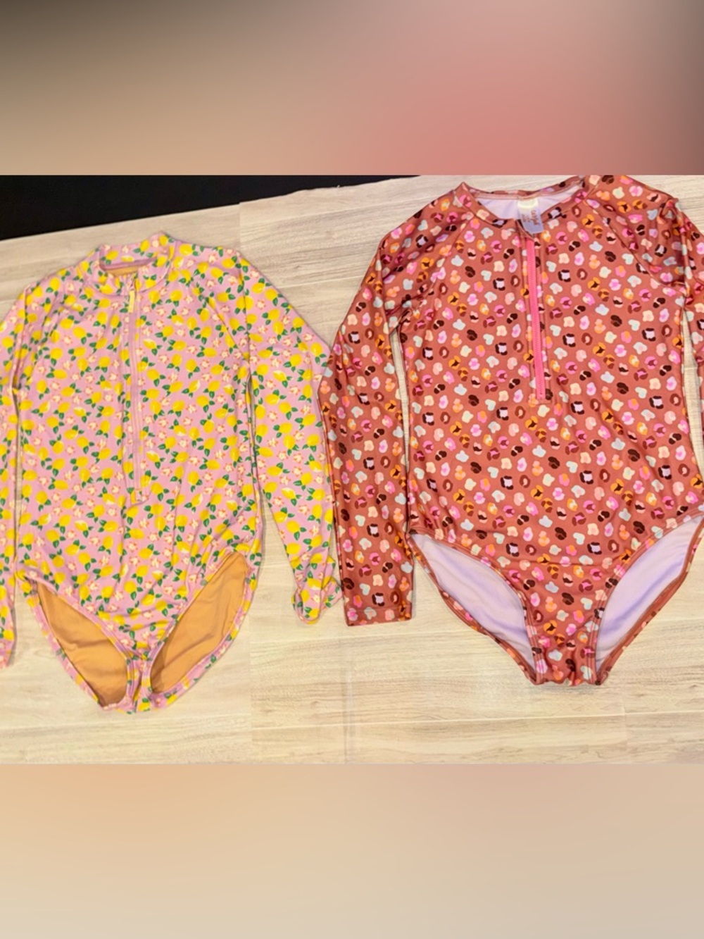 Set of 2 - Rash Guard Swim Bathing Suits + FREE Swim Shirt! 👚 size 10-12 - Picture 4 of 11